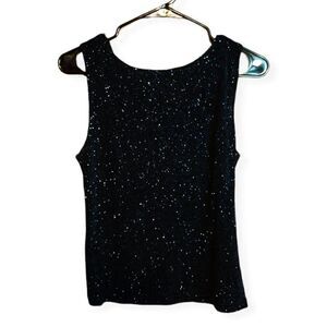 Iz Byer California Y2K Black and Blue Glitter Top